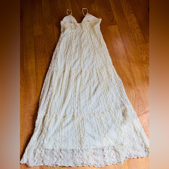 HeartSoul Women’s Ivory Lace Bohemian Maxi Dress Spaghetti Straps Size L (NWT) - Picture 9 of 10